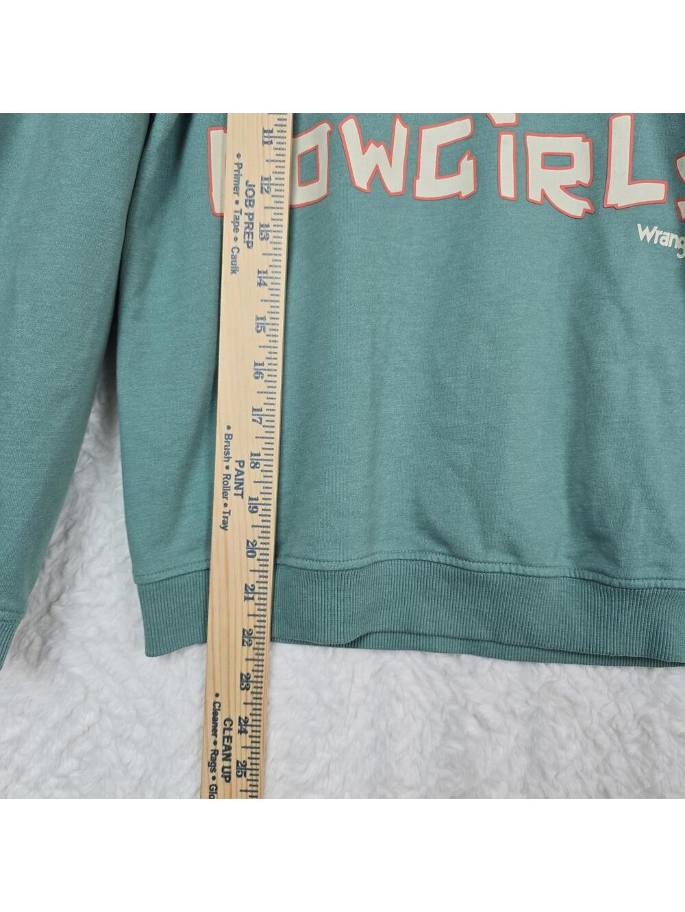 Wrangler Girls “Long Live Cowgirls” Sweatshirt Green Western Pullover Size Large - Picture 6 of 8